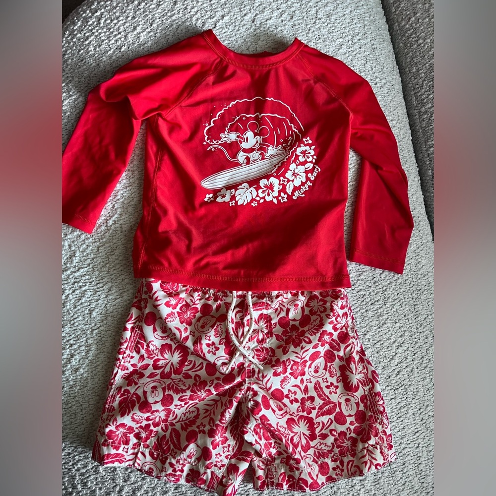 GAP Red Surfing Mouse Kids Swim Set